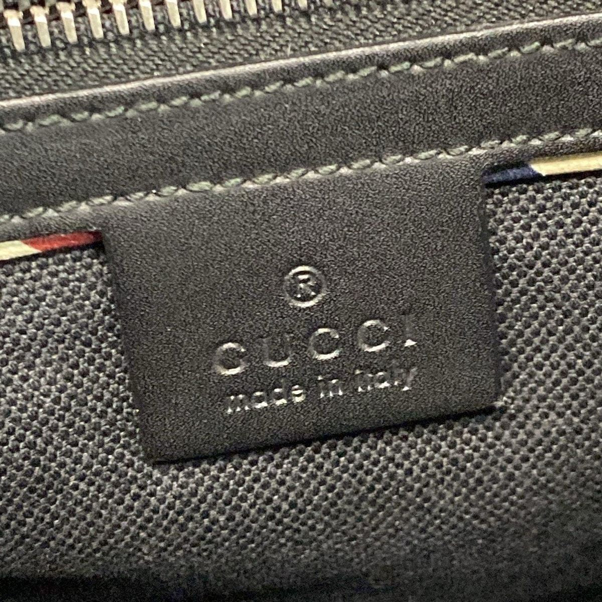 Gucci Shoulder Bag Courier GG Supreme Gray Light Black Leather — view 9