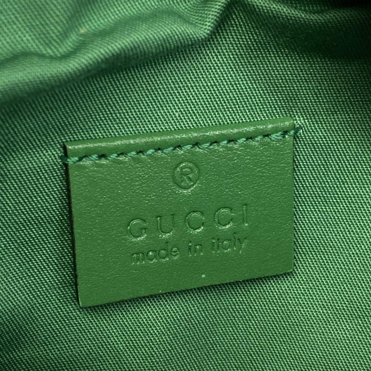 Gucci Waist Pouch Interlocking Children's Green Ivory Red Leather — view 9