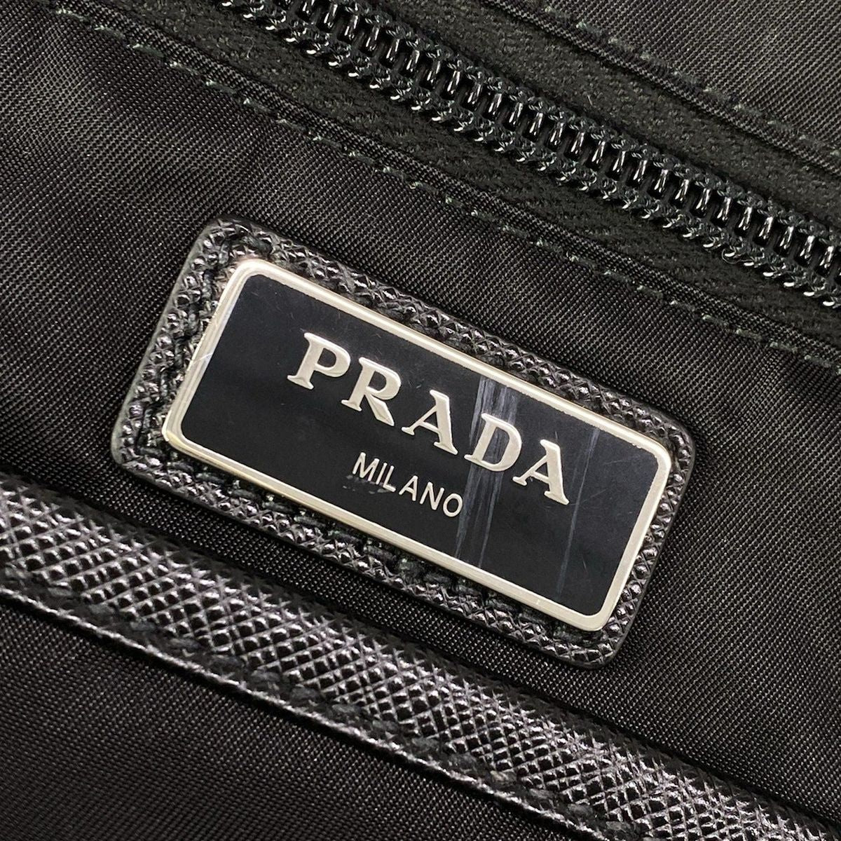 Prada Shoulder Bag Black Navy Multi My Character Initial Attached Leather — view 9
