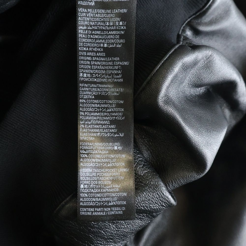 Balenciaga Golf Smooth Grainy Leather Jacket Black — view 8