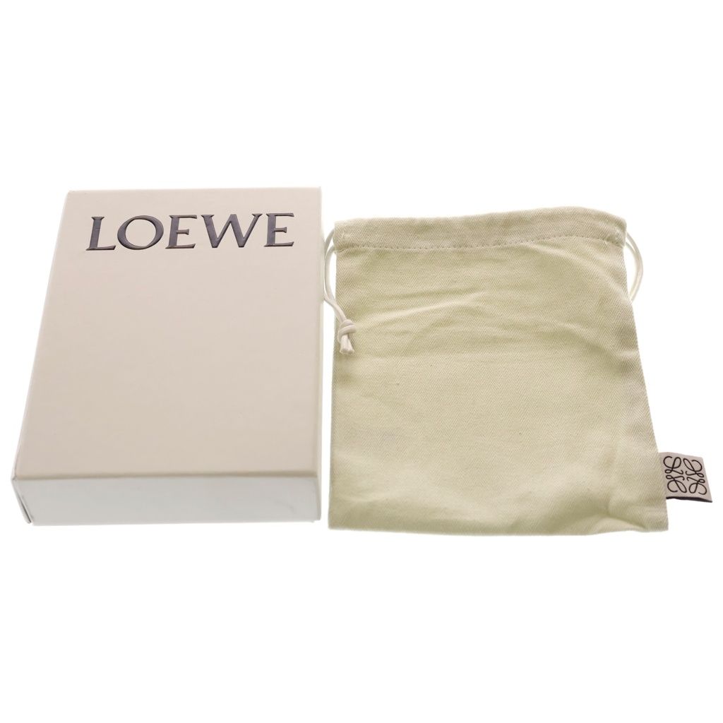 Loewe Anagram Logo Plate Trifold Leather Compact Wallet Bifold Beige — view 6