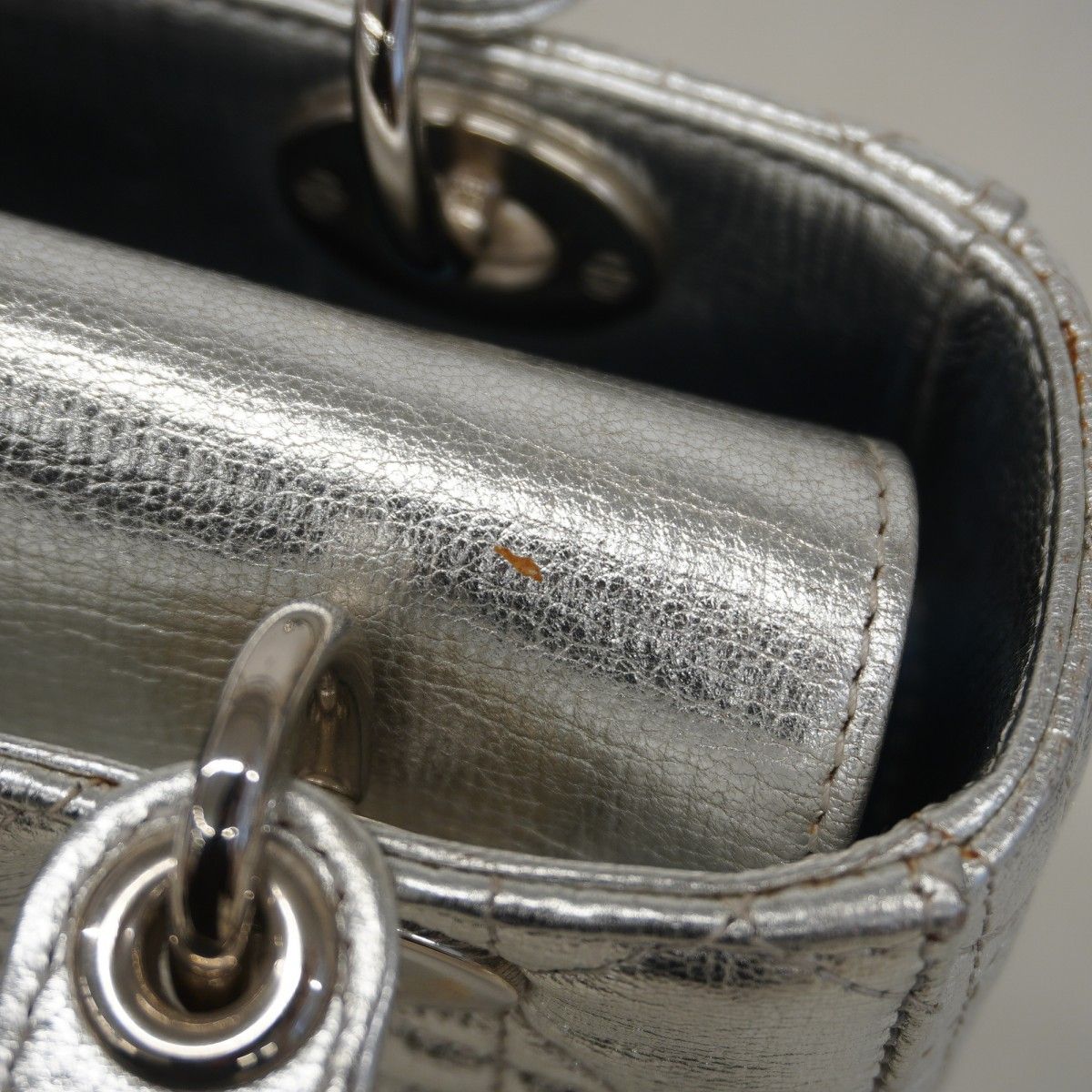 Dior Handbag Cannage Leather Silver — view 9