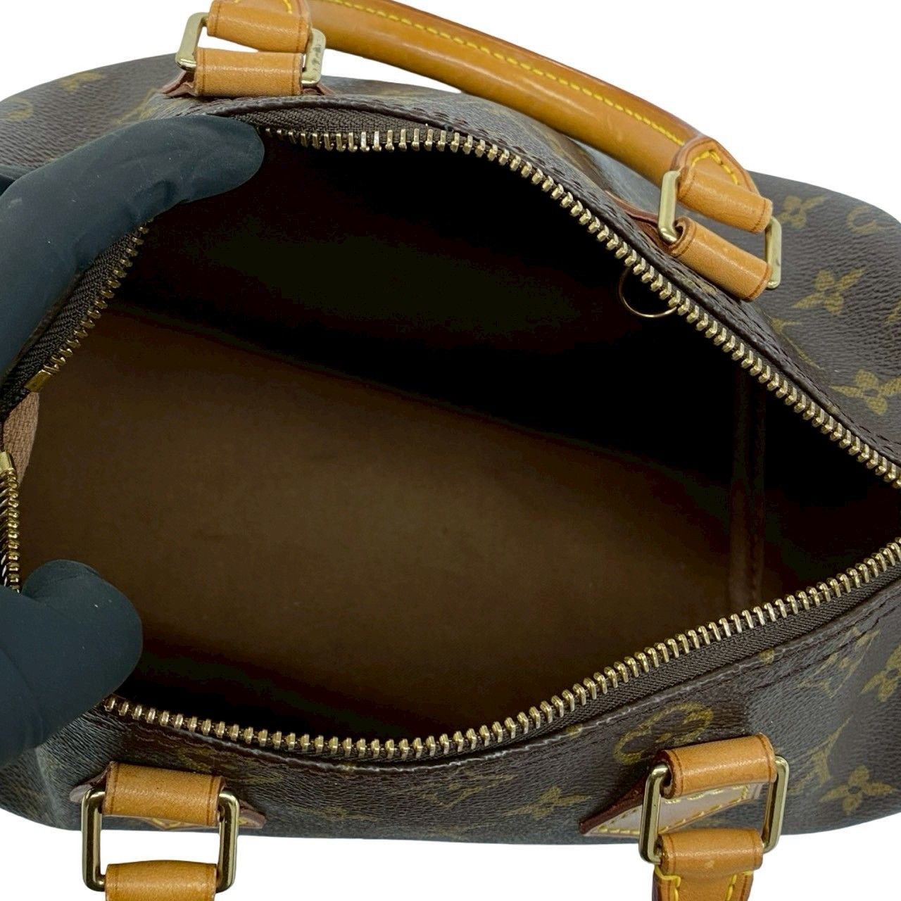 Louis Vuitton Speedy 25 Vintage Monogram Leather Mini Boston Bag Brown — view 9