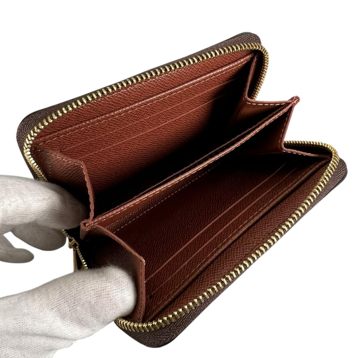 Louis Vuitton Monogram Coin Case Zippy Purse Brown — view 9