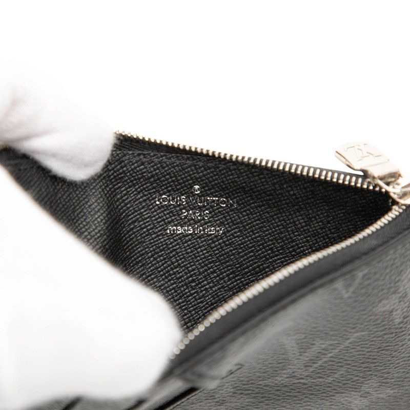 Louis Vuitton Monogram Eclipse Coin Card Holder Case Fragment Black Leather — view 5
