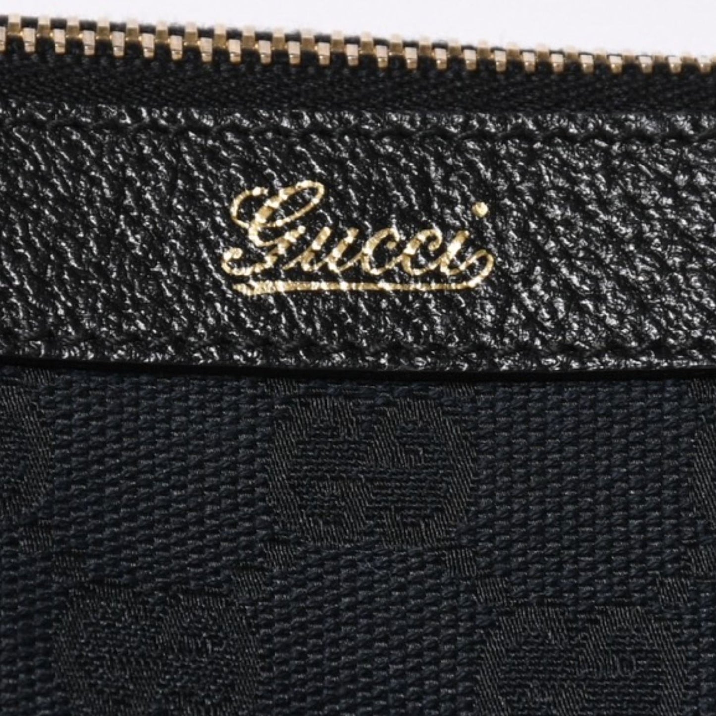 Gucci Abbey Line GG Canvas Tote Black Handbag D Ring Leather Gold — view 8