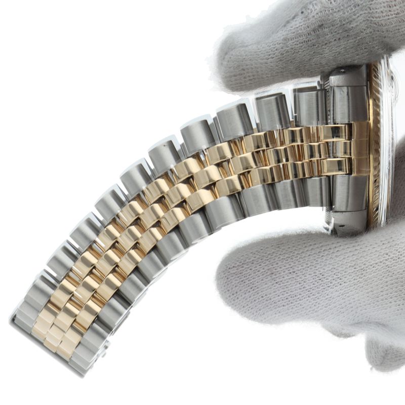 Rolex Datejust Watch Tritium Mosaic Dial Antique 18k Yellow Gold SS — view 6