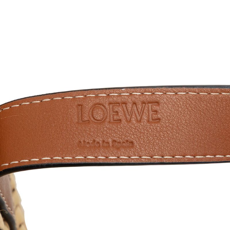 Loewe Anagram Basket Bag Small Handbag Bag Shoulder Beige Brown Raffia Leather — view 6