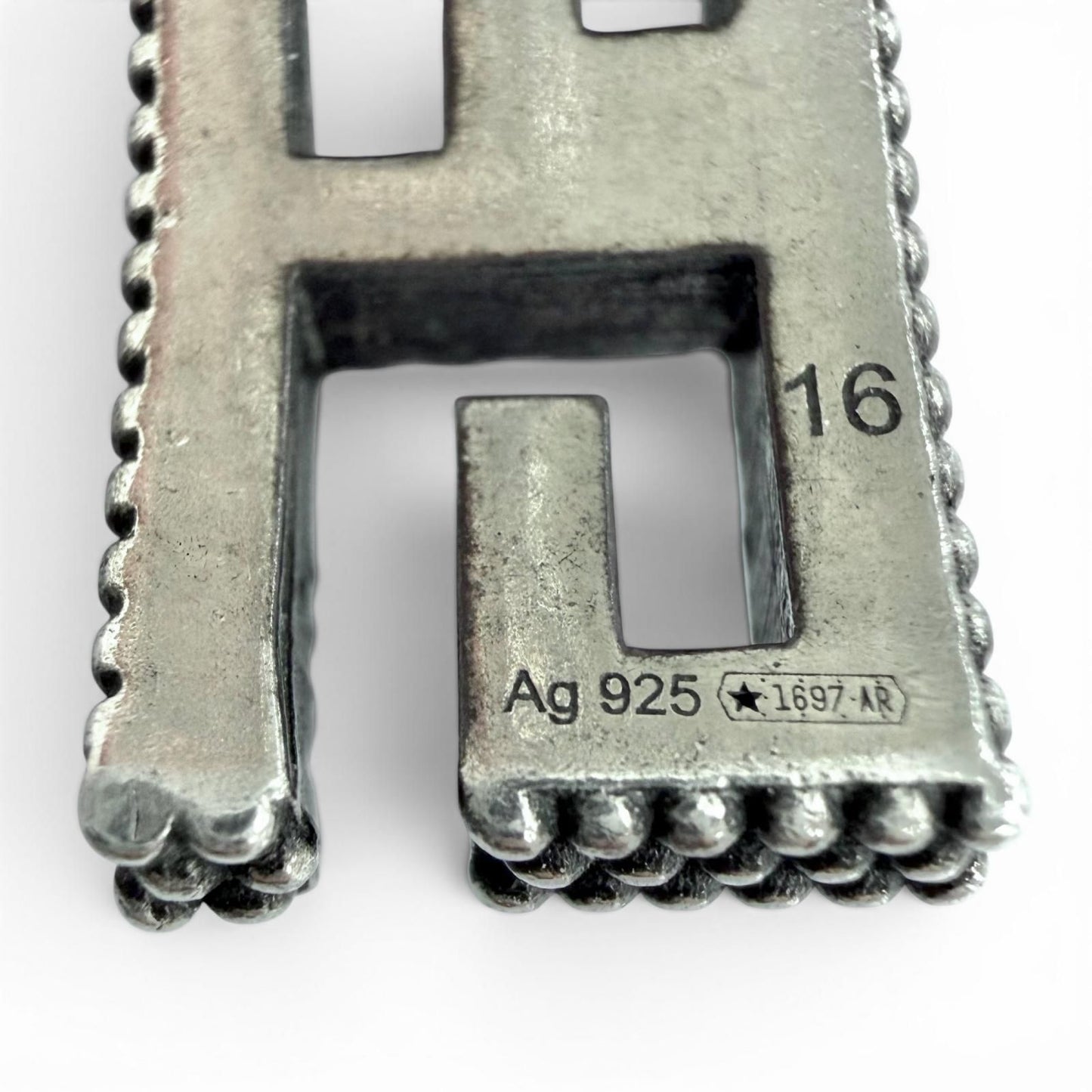 Gucci Square Arabesque Cube Bangle Bracelet Silver 16 — view 8