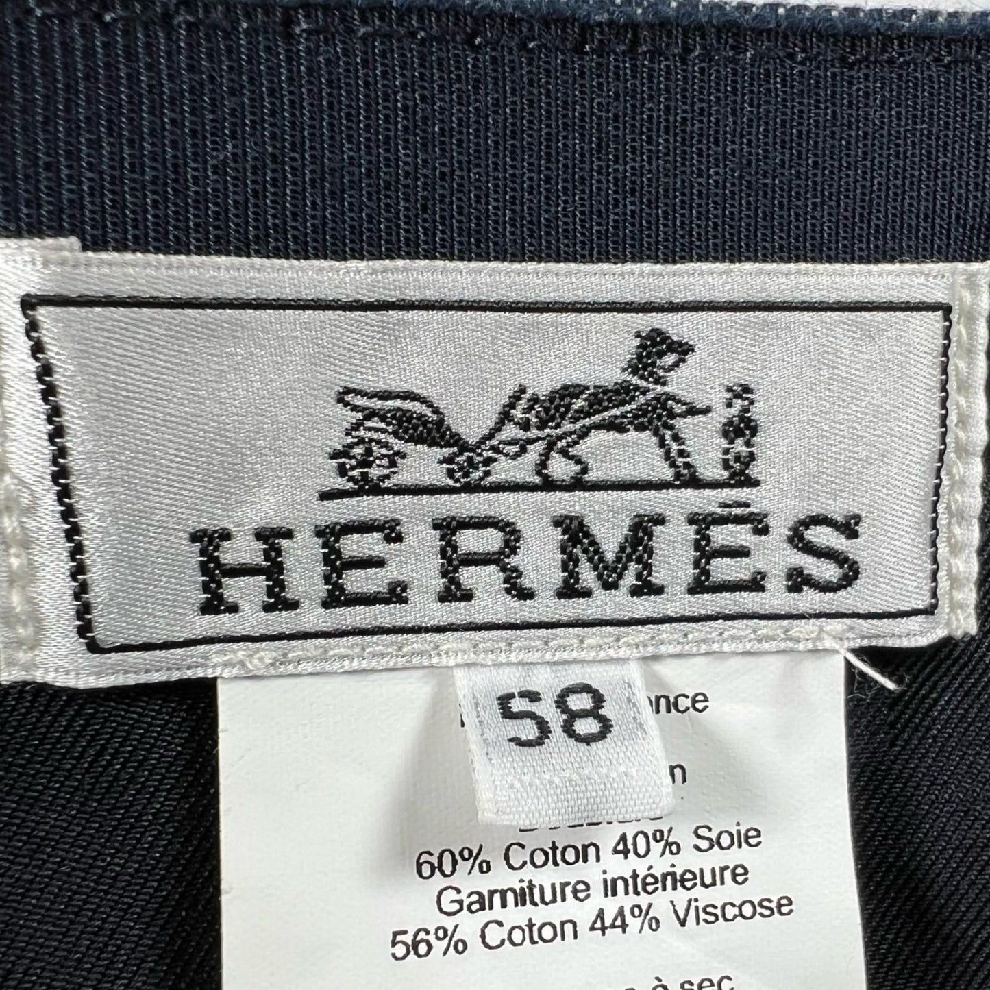 Hermes Davis Primavera Cotton 100% Series Button Denim Cap Indigo 58 Hat — view 9