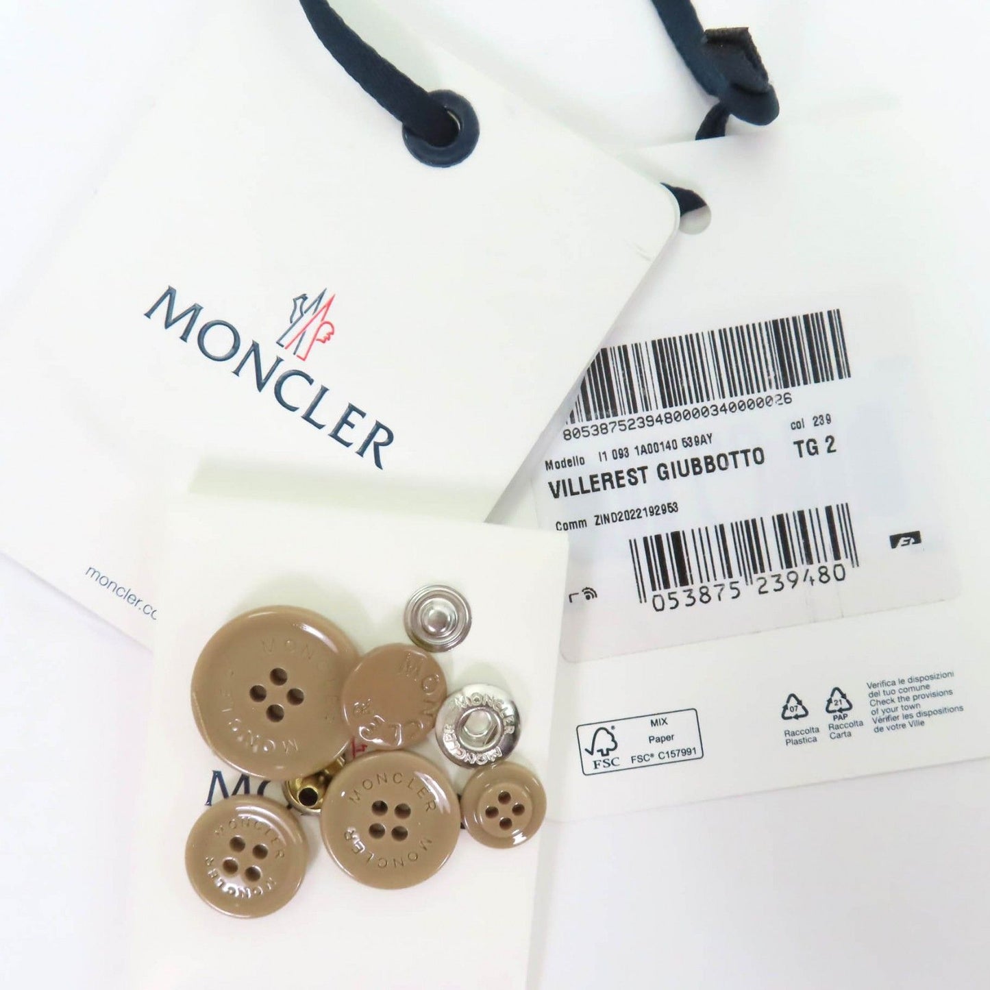Moncler Villerest Logo Patch Hooded Trench Coat Beige