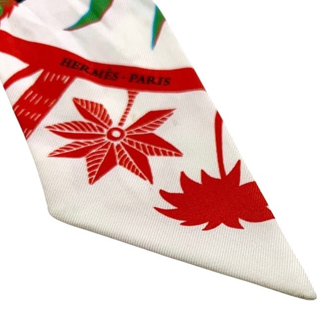 Hermes Ribbon Scarf Twill Multicolor White Phoenix Myth — view 8