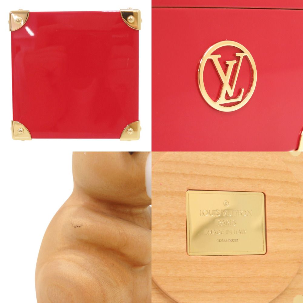 Louis Vuitton Rabbit Box Zodiac Wood Lacquer Leather Brown Red Case — view 8