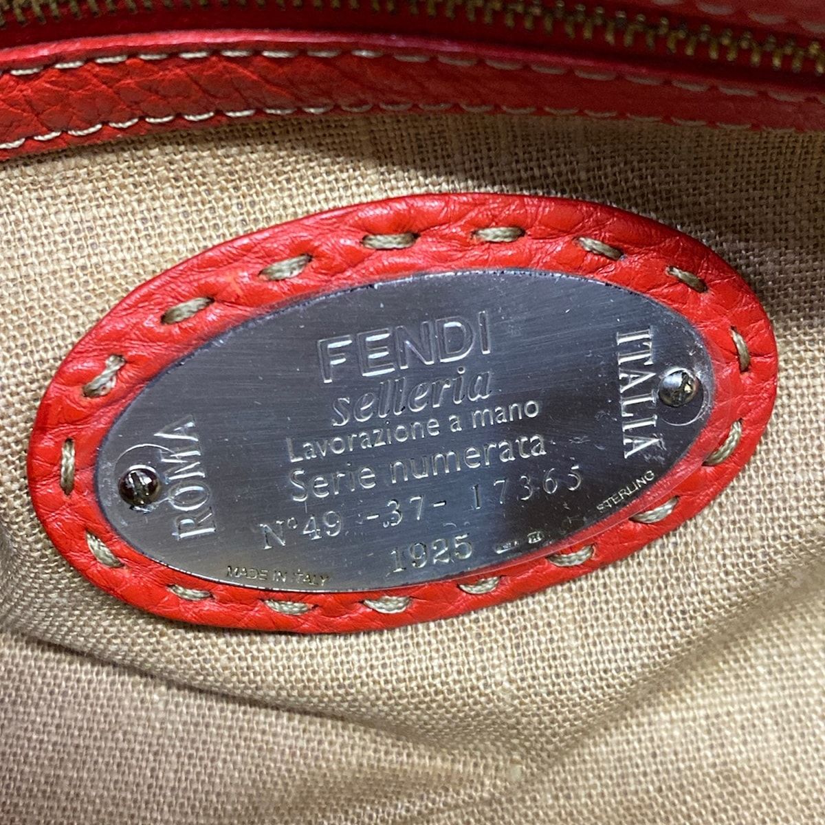 Fendi Handbag Linda Bagselleria Red Leather — view 9