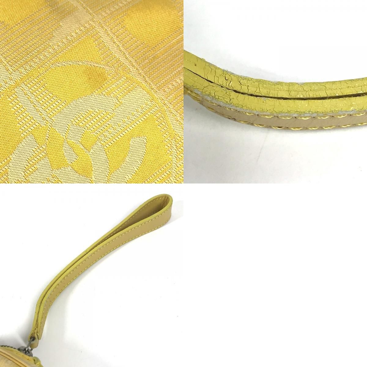 Chanel Makeup Pouch CC Logo Nylon Yellow — view 9