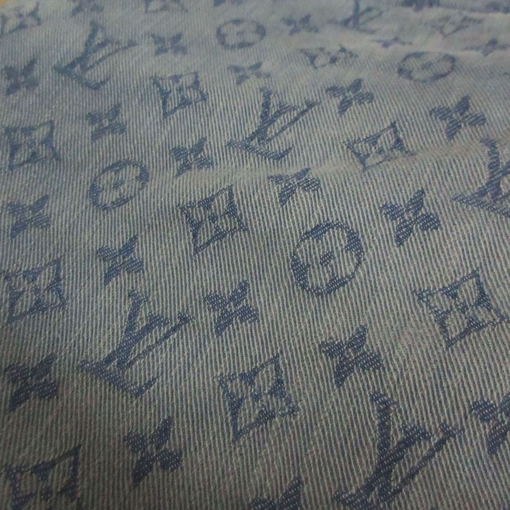 Louis Vuitton Denim Pants Monogram Allover Slim Jeans Pan Indigo Blue 33 — view 9