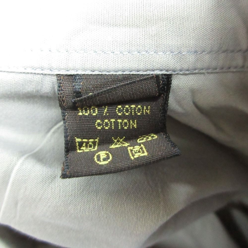 Louis Vuitton Long Sleeve Shirt Cotton Top Gray 39 15 — view 6