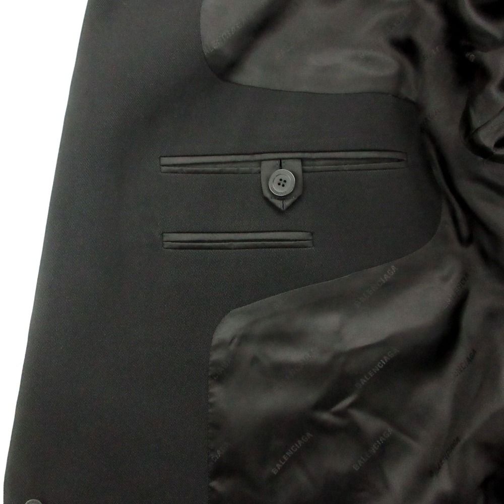 Balenciaga Adidas Side Sleeve Stripe Oversize Tailored Jacket Blue Leather — view 9