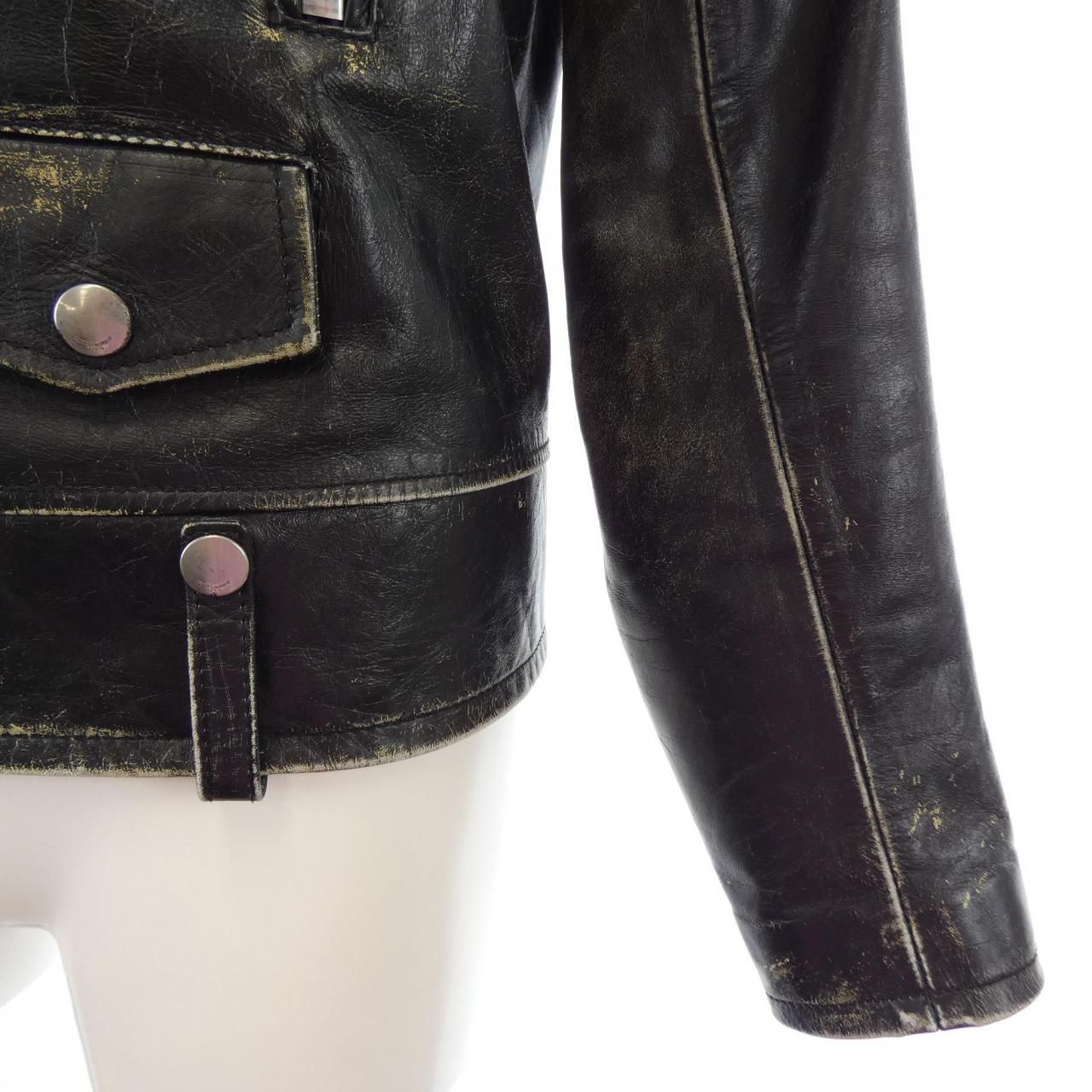 Saint Laurent Leather Rider's Jacket — view 6