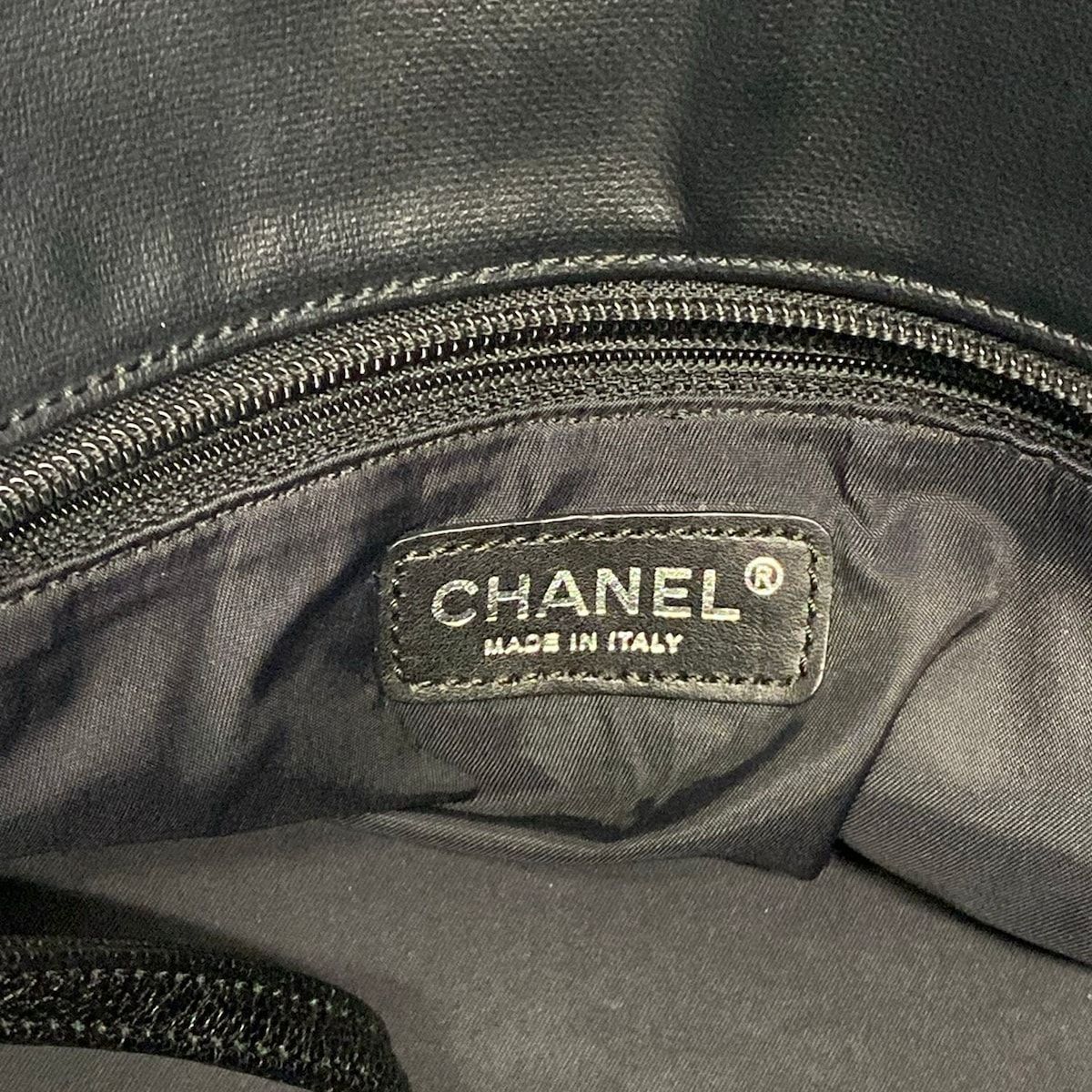 Chanel Tote Paris Biarritz GM Black Silver Leather — view 9