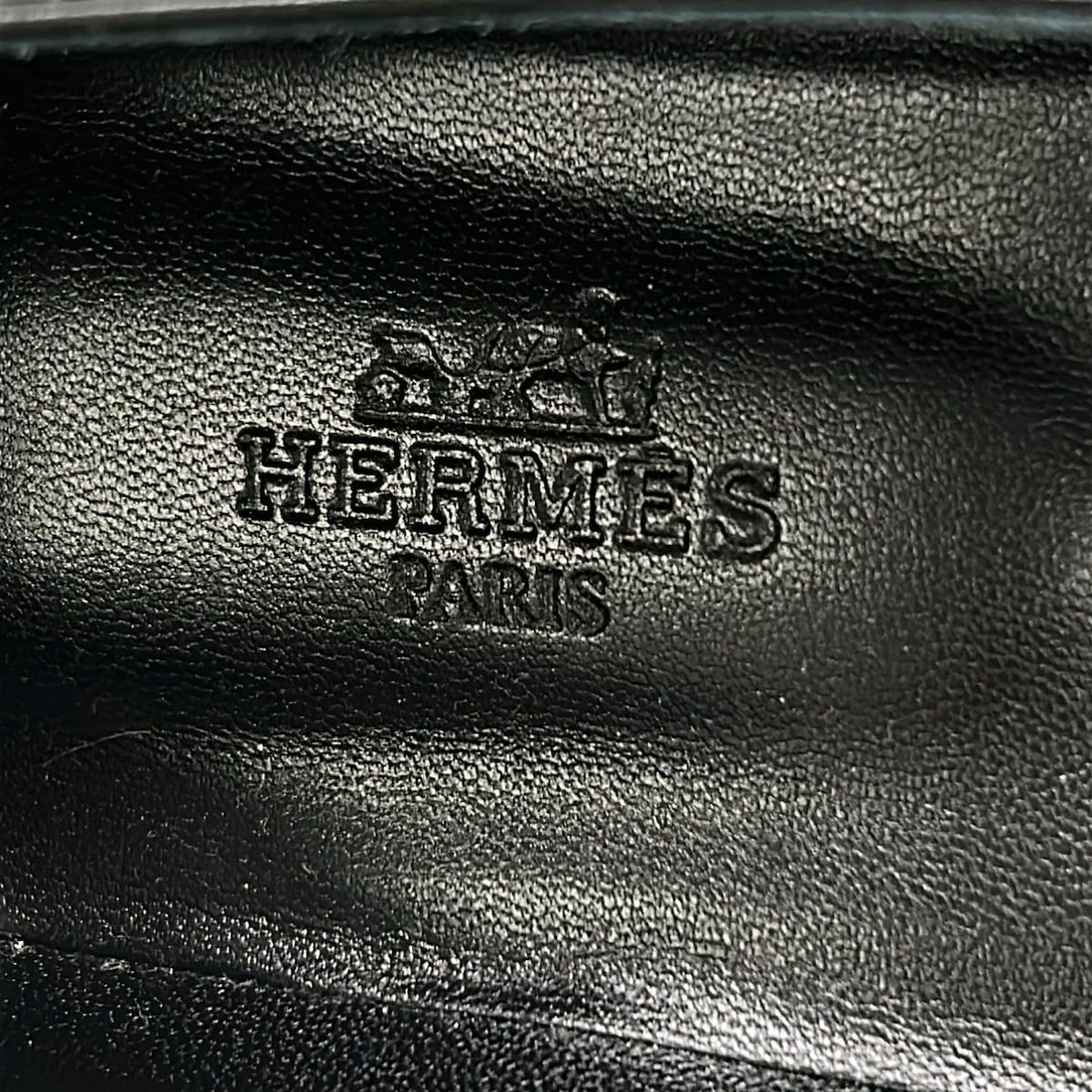 Hermes Flat Shoes 36 Kelly Buckle Black Silver Leather — view 9