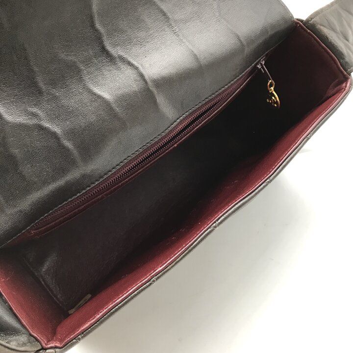 Chanel Quilted CC Logo Lambskin Leather Shoulder Bag Brown — view 9