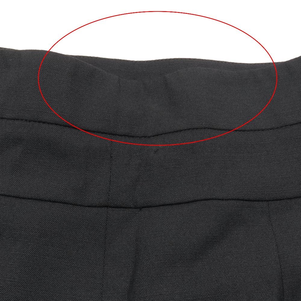 Prada Trousers Straight Pants Pleated Side Zip 44 Black — view 9