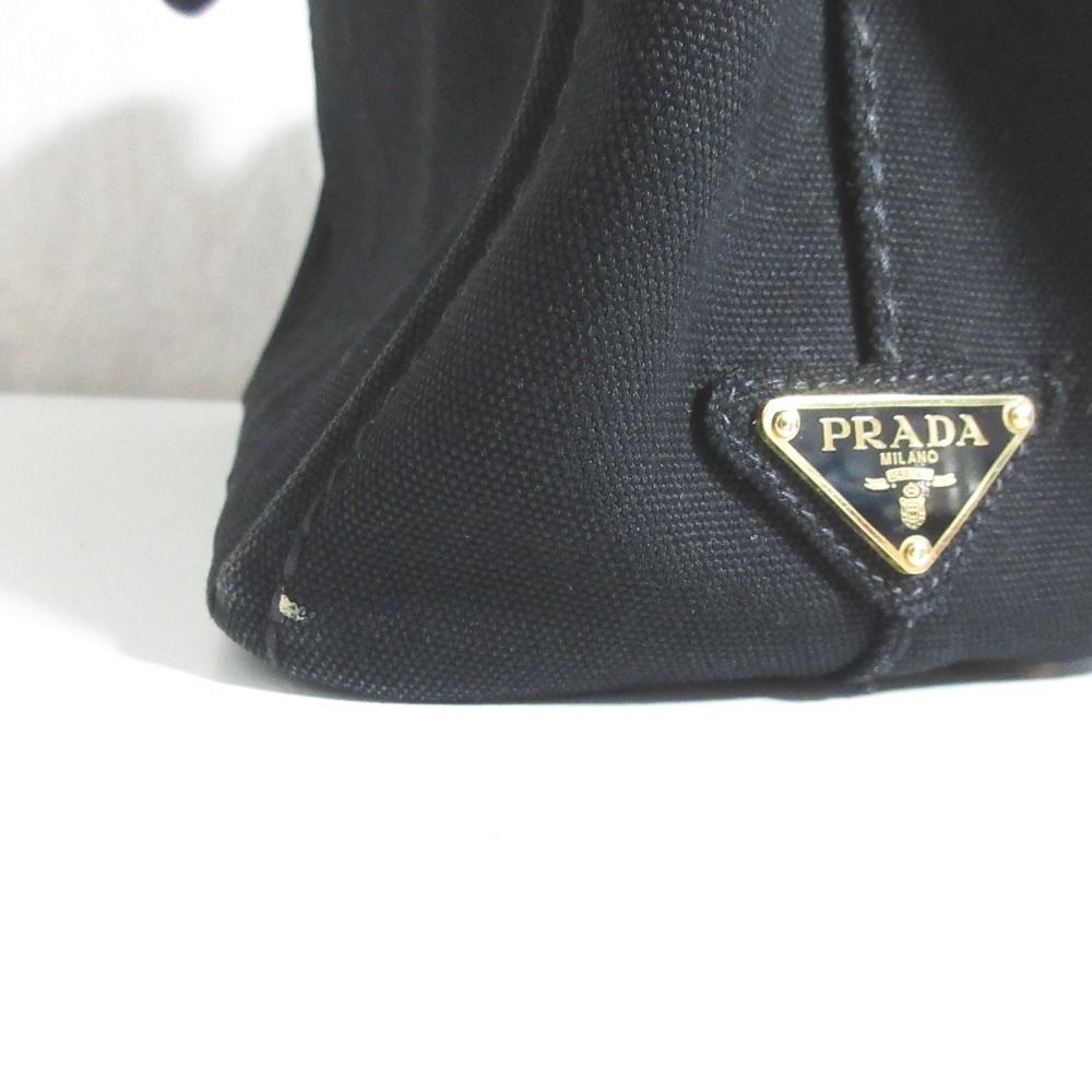 Prada Canapa Canvas 2-Way Tote Shoulder Bag Black — view 9