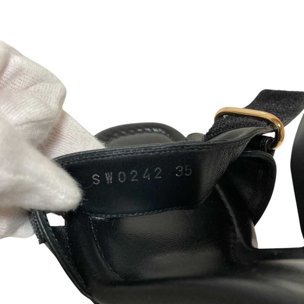 Louis Vuitton Stella Line Ankle Strap Wedge Sole Sandals 35 Black — view 9