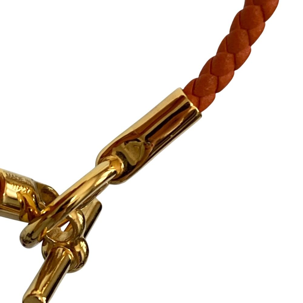 Hermes Glenan Leather Bracelet Orange — view 9