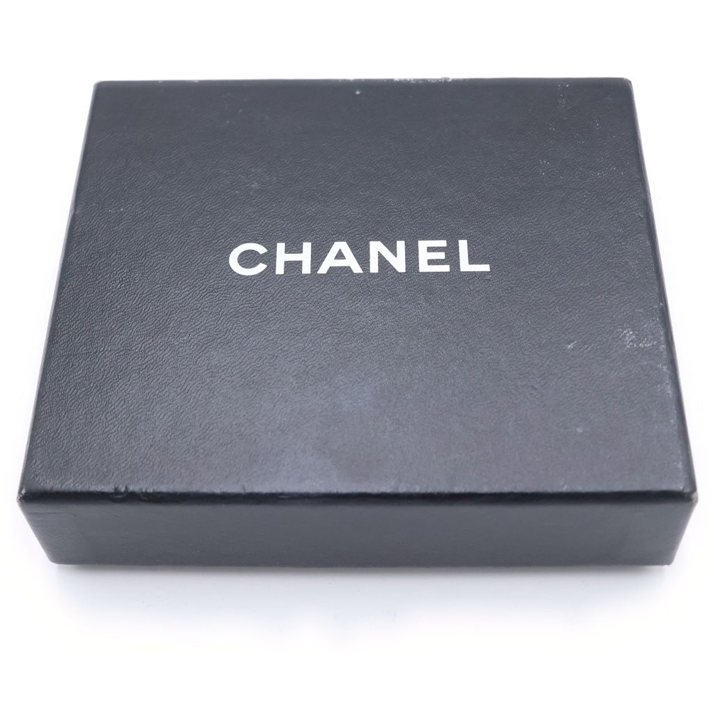Chanel CC Logo Trifold Wallet Compact Coin Case Black Caviar Silver — view 6