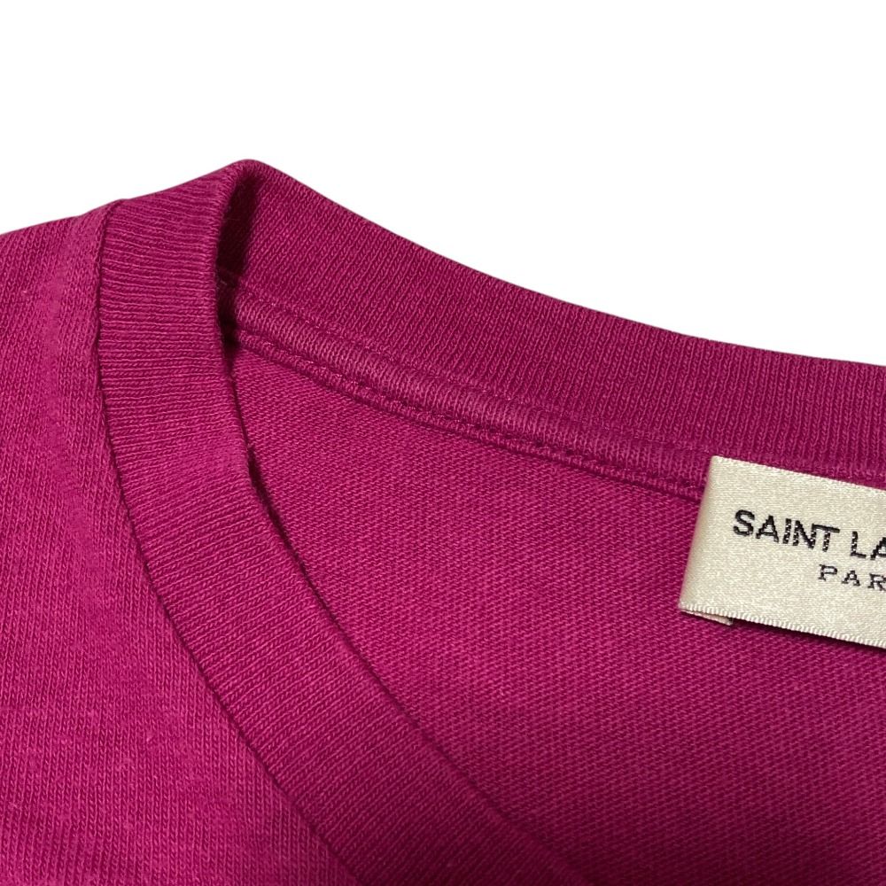 Saint Laurent Paris Logo Print T-Shirt L Purple — view 8