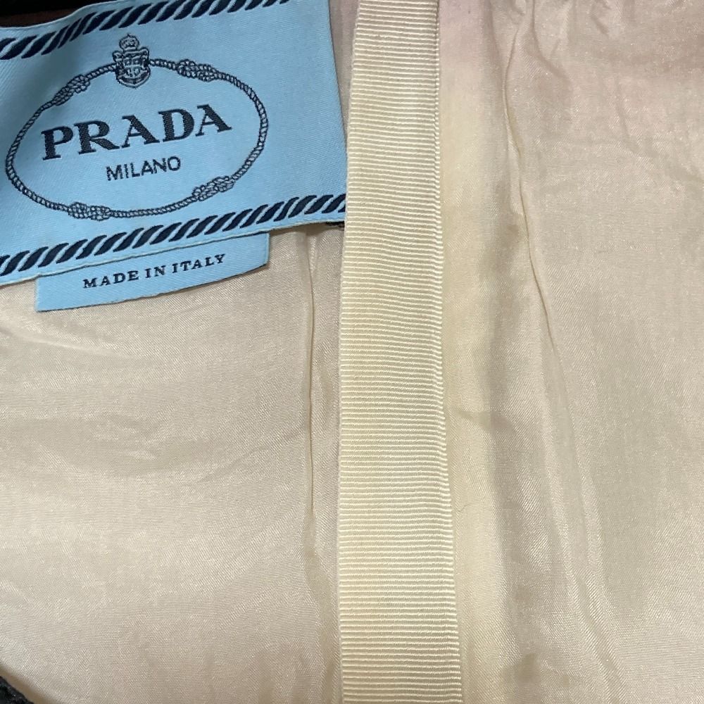 Prada Leather Trim Tweed Sleeveless Dress White — view 9