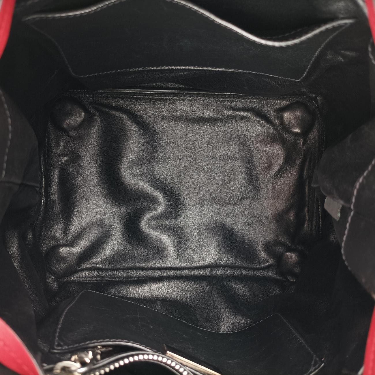 Prada Tassel Drawstring Bucket Red Leather Messenger — view 9