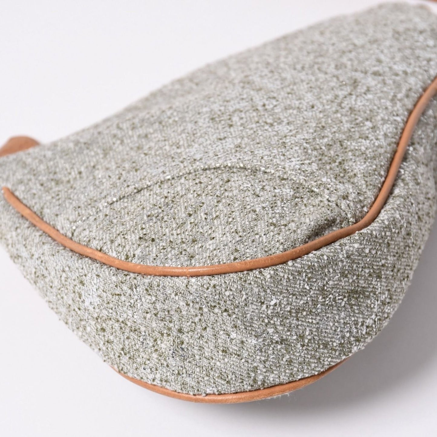 Dior Saddle Pouch Canvas Leather Silver Gold — view 8