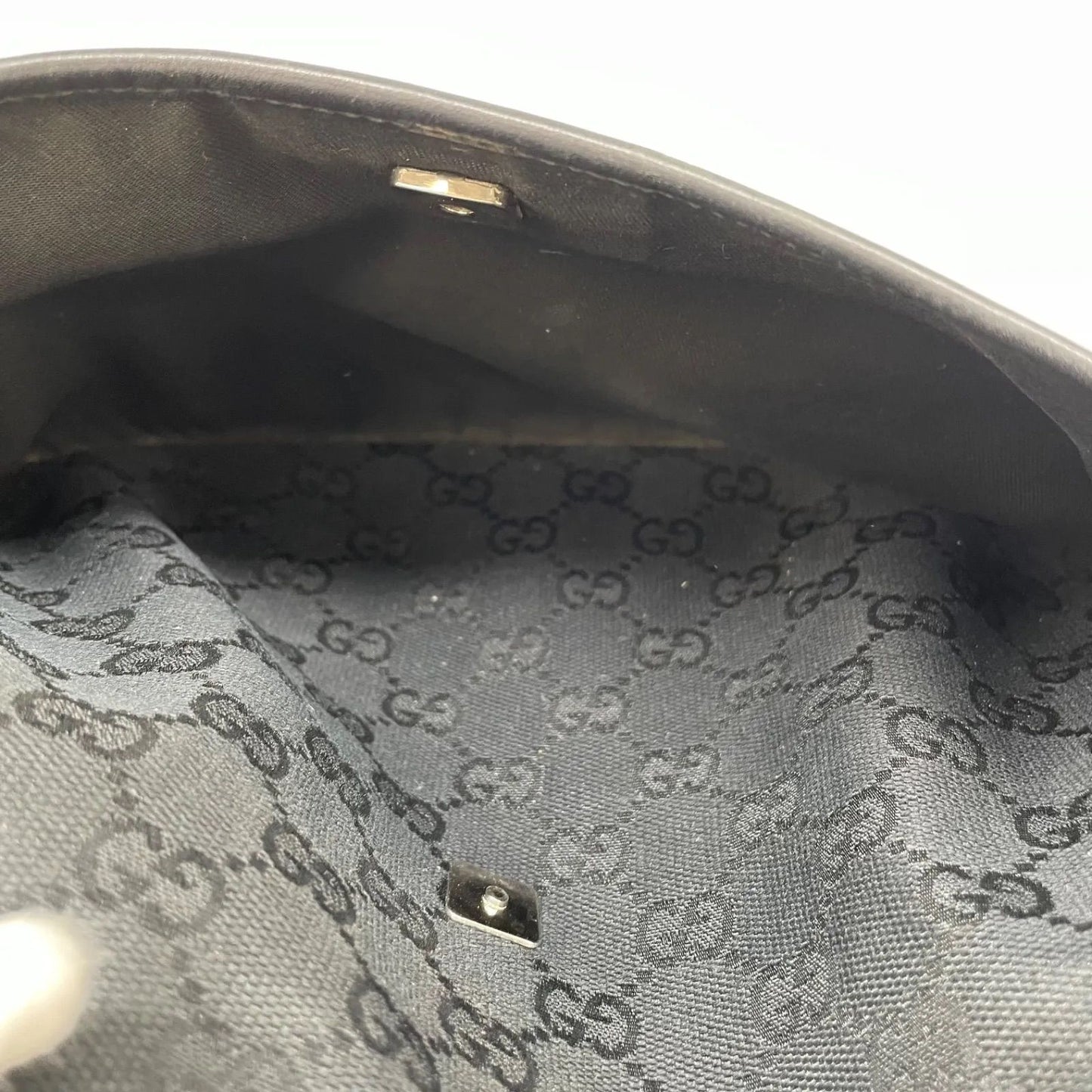Gucci Perforated Leather Messenger Bag Black — view 9