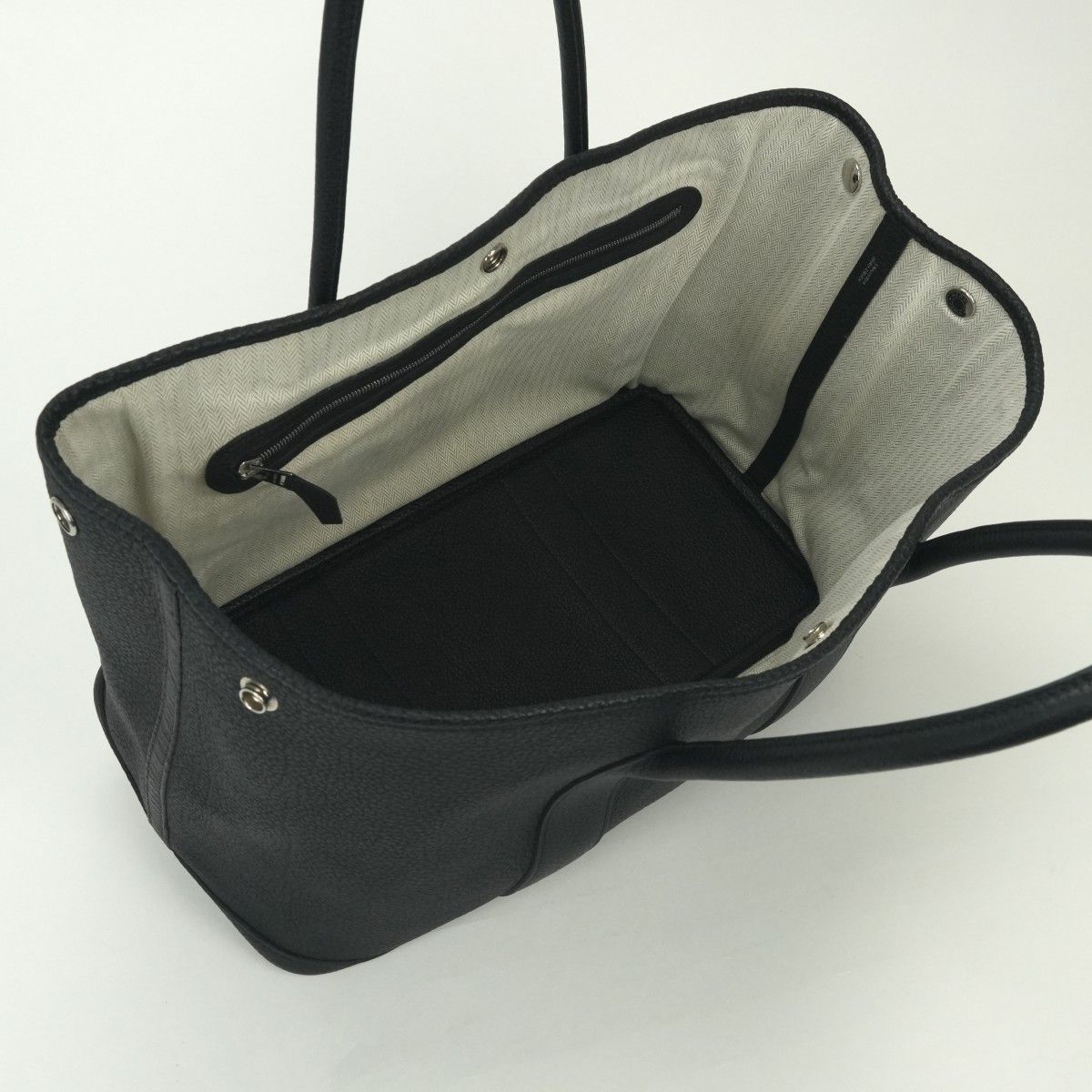 Hermes Garden Party PM 36 Tote Negonda Noir Black Silver — view 9