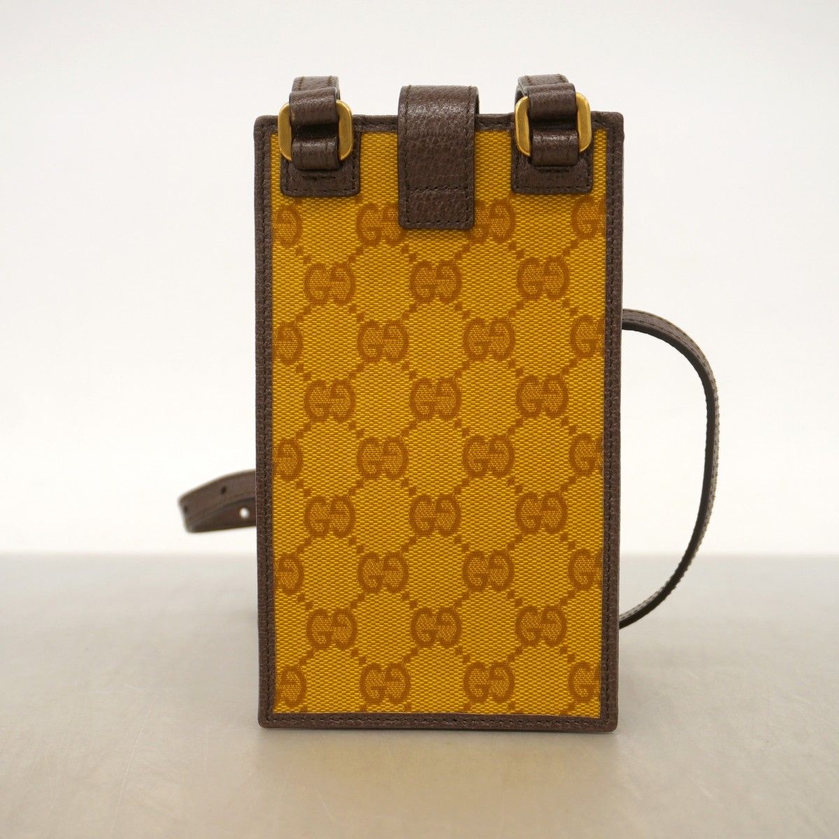 Gucci Smartphone Shoulder GG Crystal Adidas Brown Gold — view 9