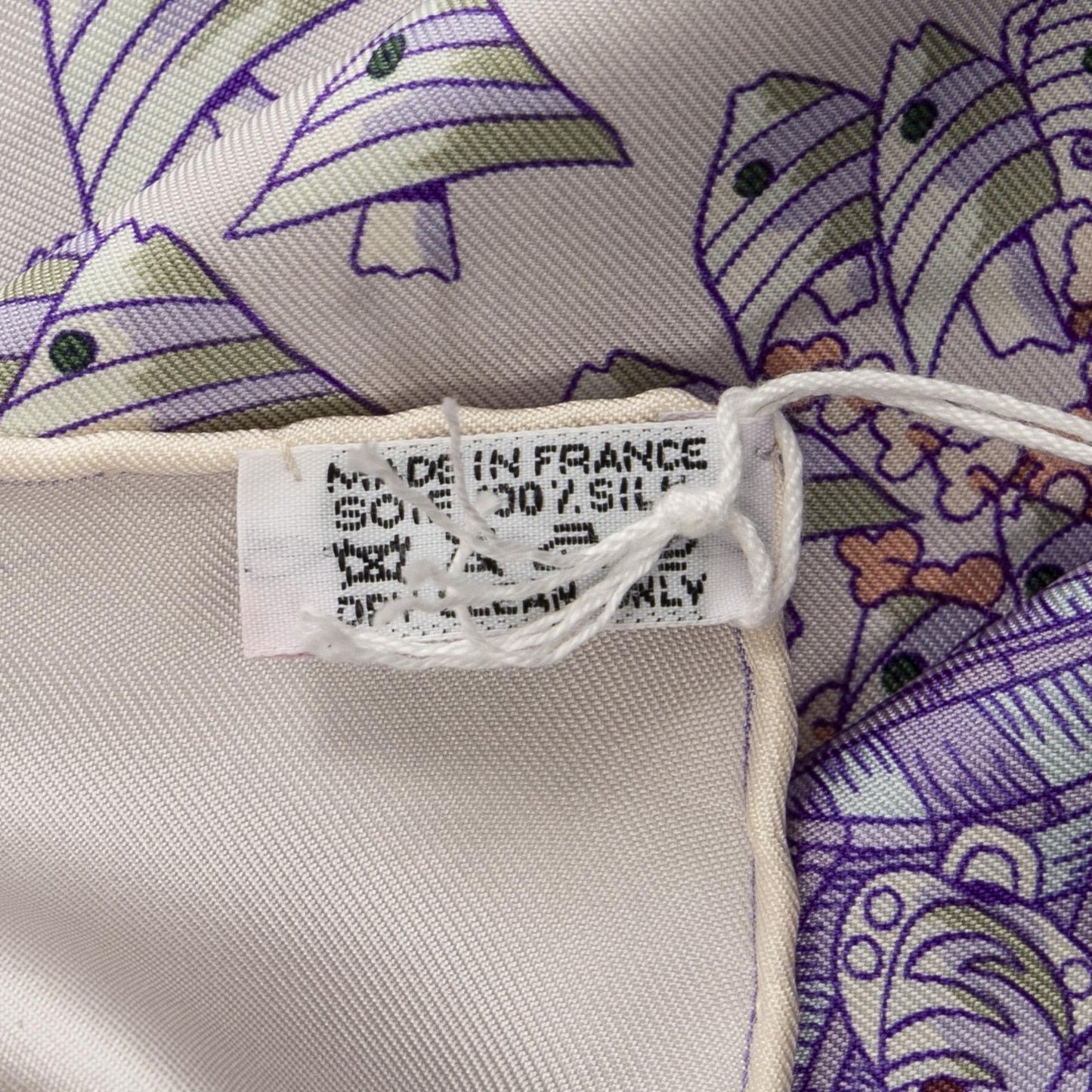 Hermes Scarf Purple Green Silk — view 5