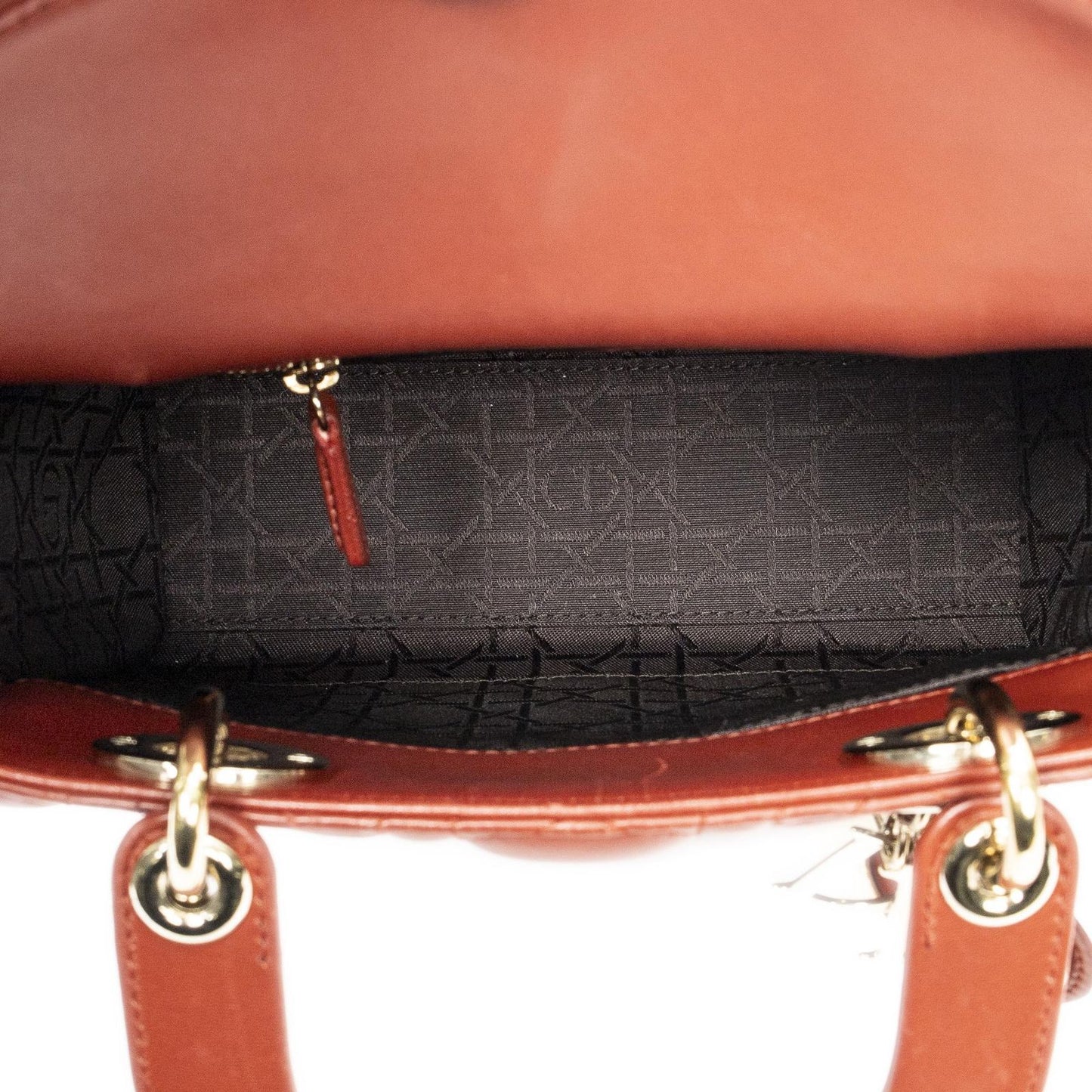 Dior Small Lady Dior Flap Red Canada Lambskin Leather Handbag — view 9