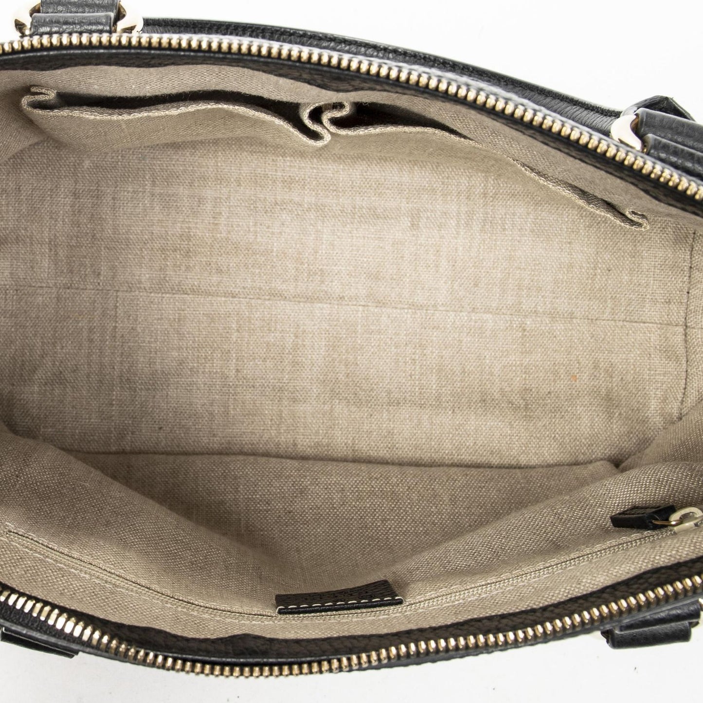 Gucci Convertible Zip Tote Black Gray Calfskin Leather — view 9