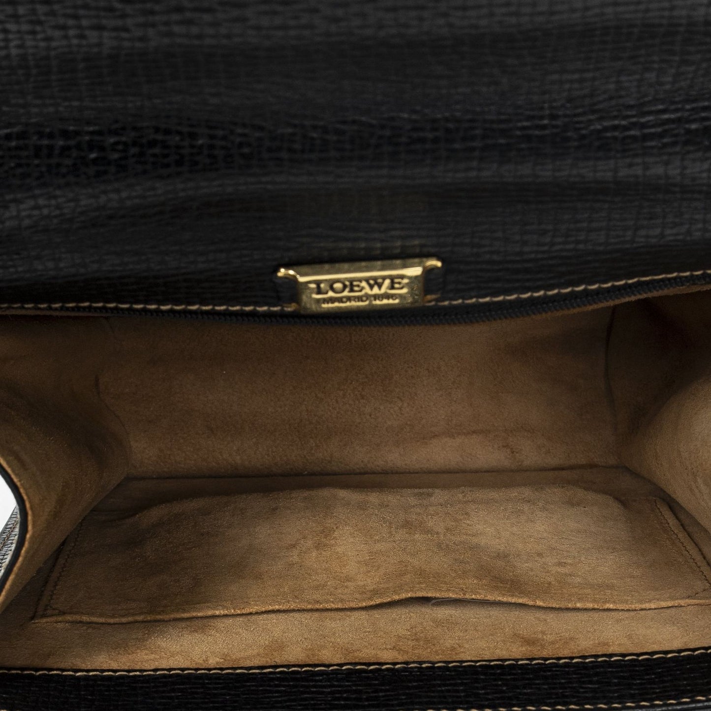 Loewe Vintage Square Flap Black Gray Calfskin Leather — view 9