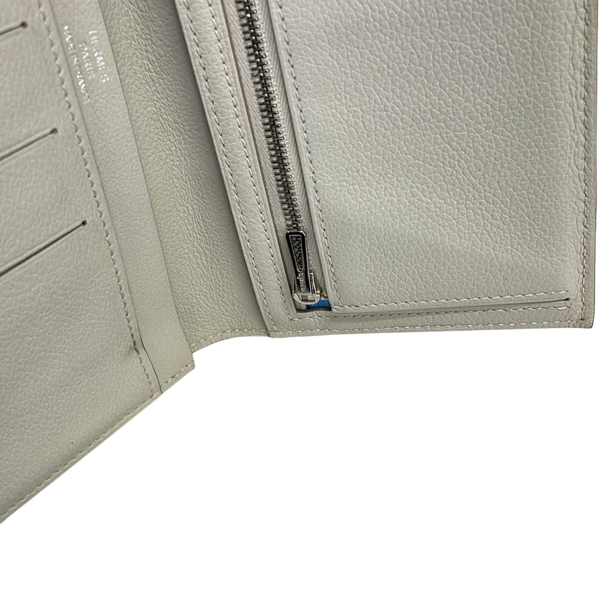 Hermes Wallet Citizen Twill Long Combine Pearl Gray Silver — view 7