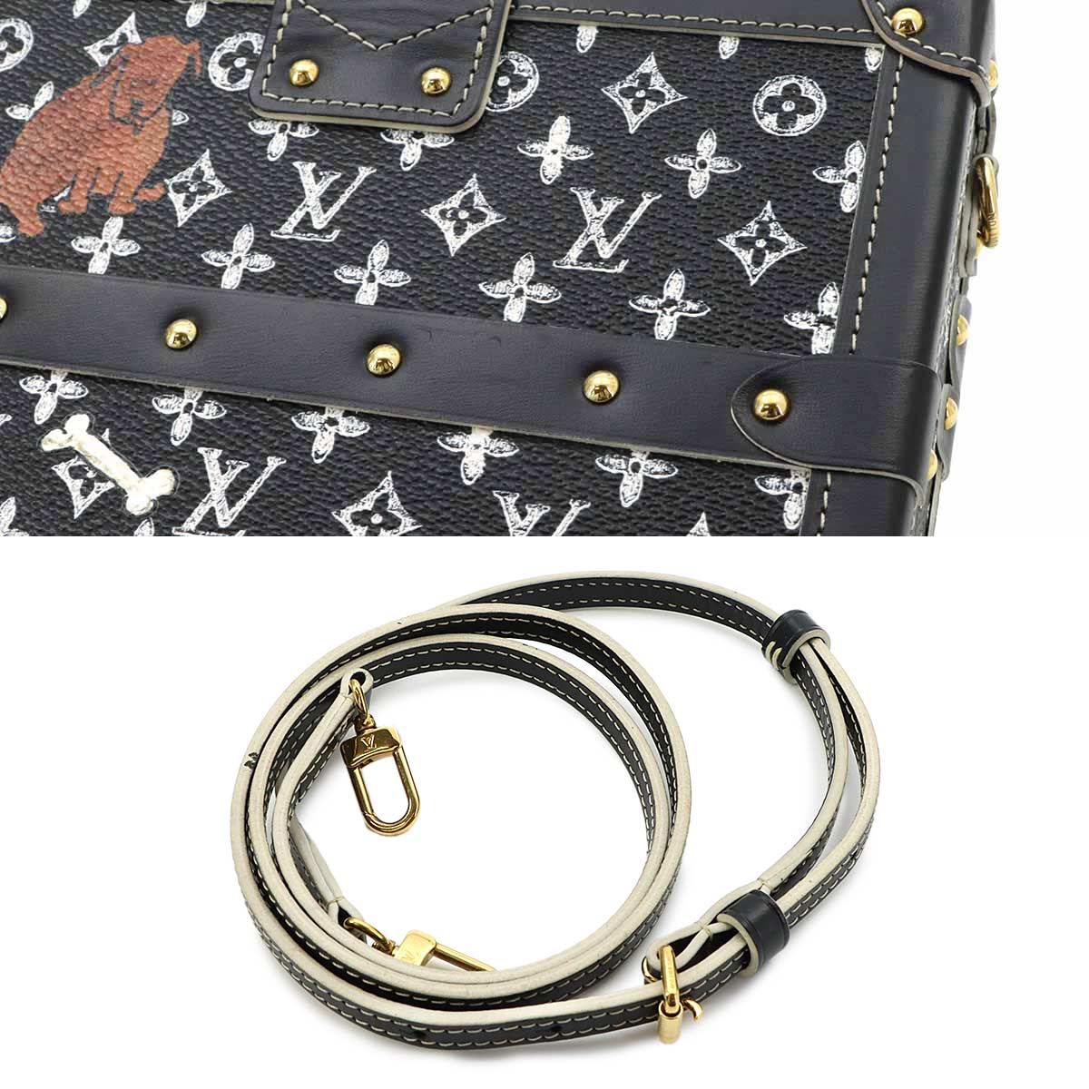 Louis Vuitton Monogram Petite Malle Shoulder Bag Black — view 9