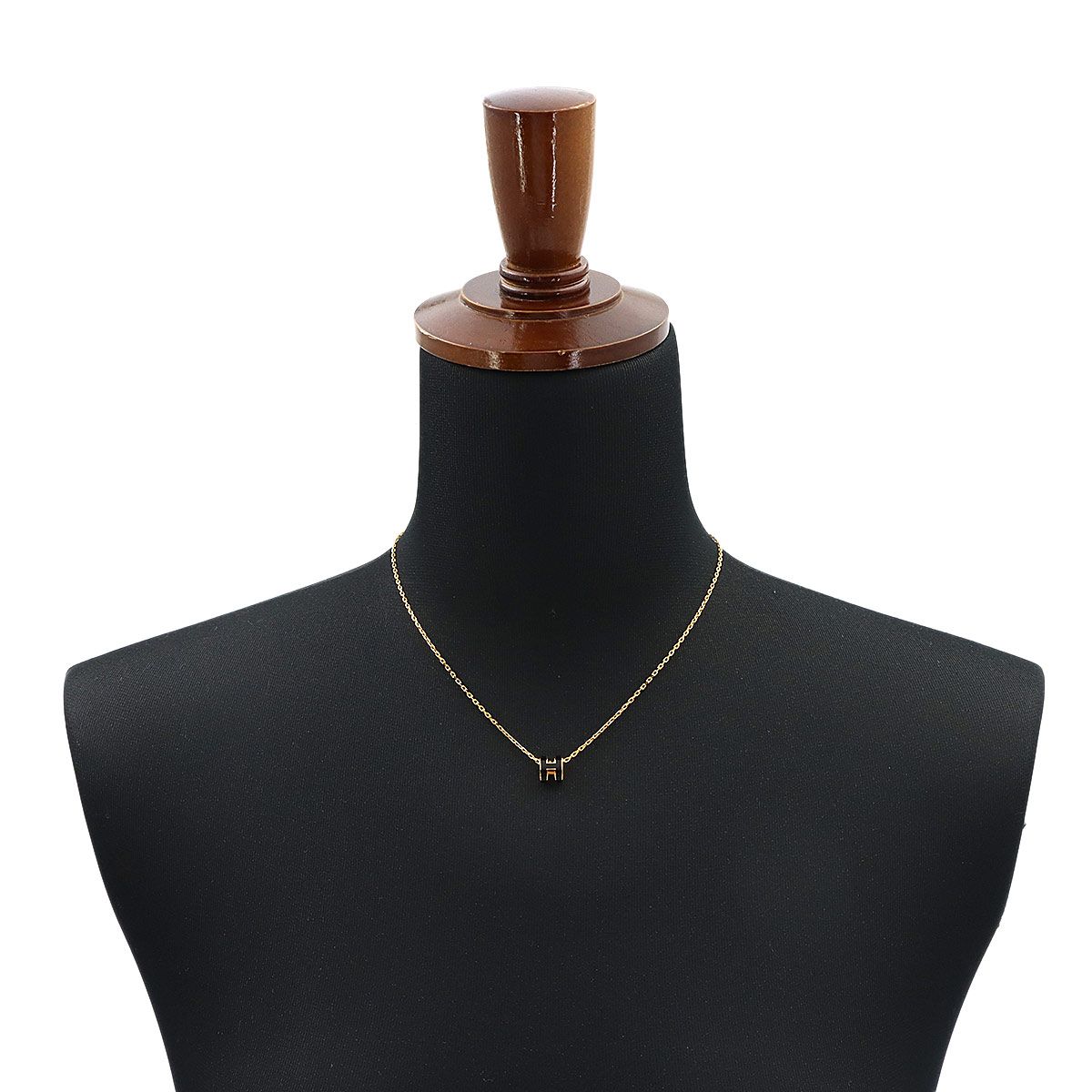 Hermes Mini Pop Necklace Black Gold — view 6