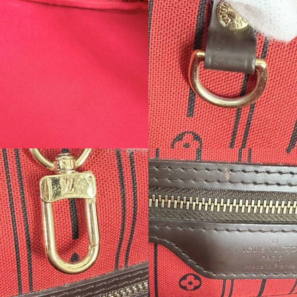 Louis Vuitton Tote Neverfull GM Handbag Shoulder Damier Canvas Brown Gold — view 9
