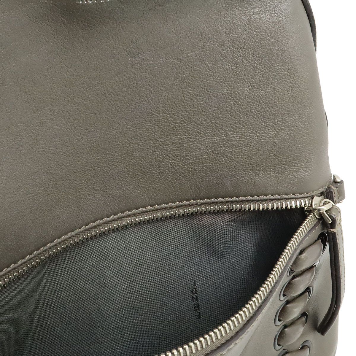 Fendi Visible Backpack Studs Leather Gray Silver — view 9