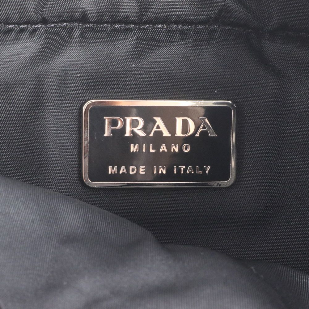 Prada Tessuto Nylon Triangle Logo Sac Backpack Black — view 8