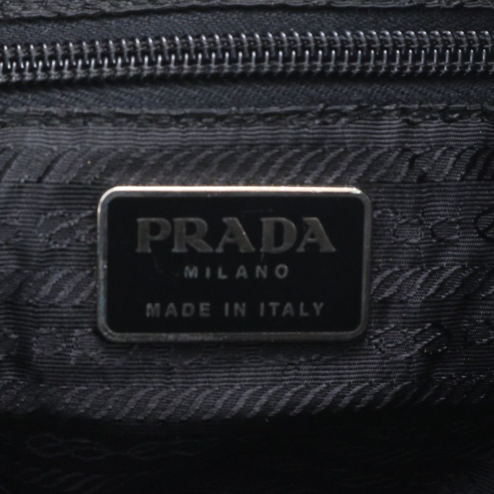 Prada Leather Canvas Tote Shoulder Hand — view 8