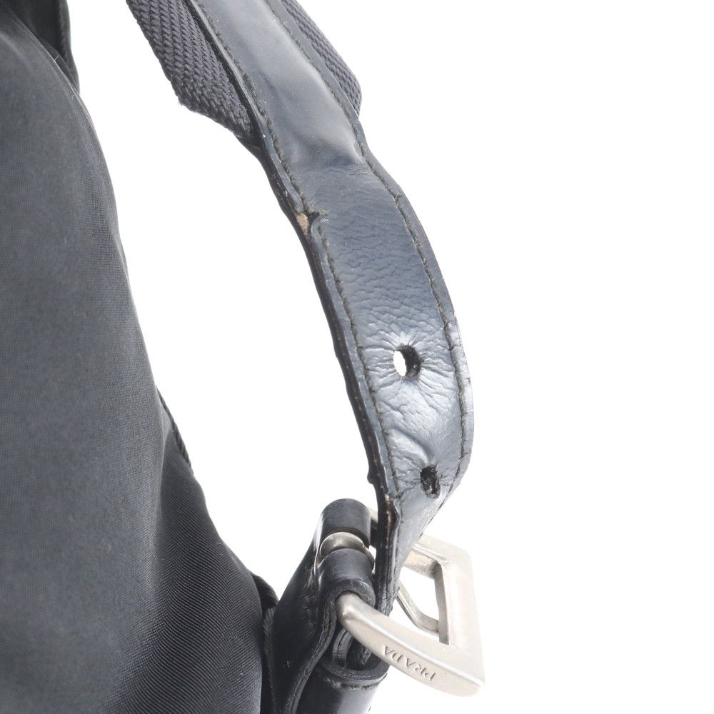 Prada Tessuto Nylon Triangle Logo Backpack Black — view 9